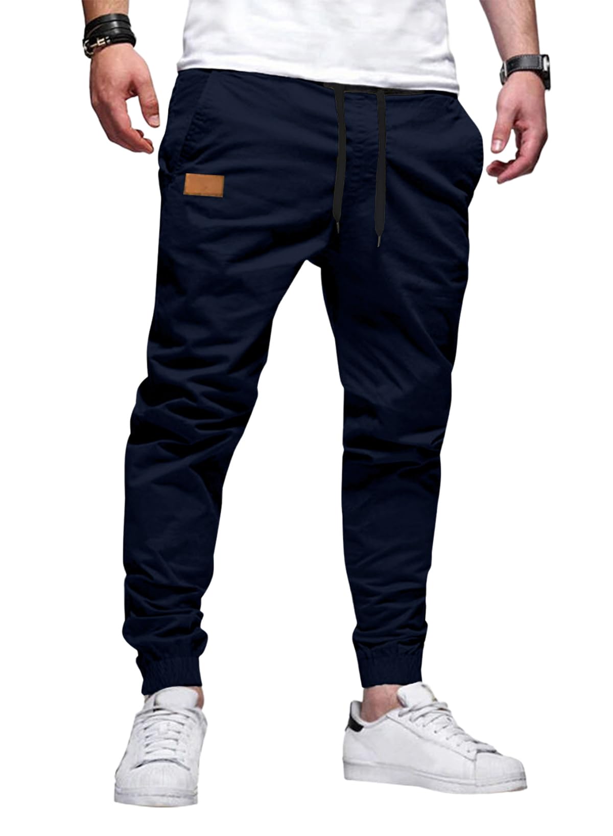JMIERR Men's Cotton Stretch Twill Athletic Jogger Pants