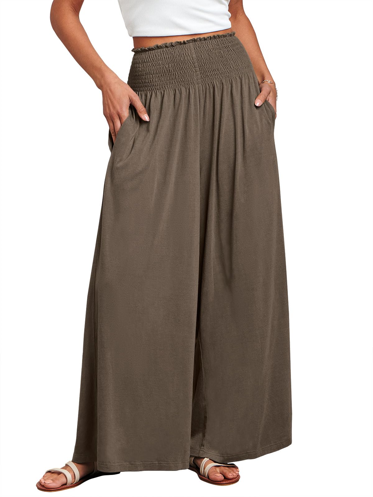 ANRABESS Women's Casual Wide-Leg Palazzo Pants with Pockets