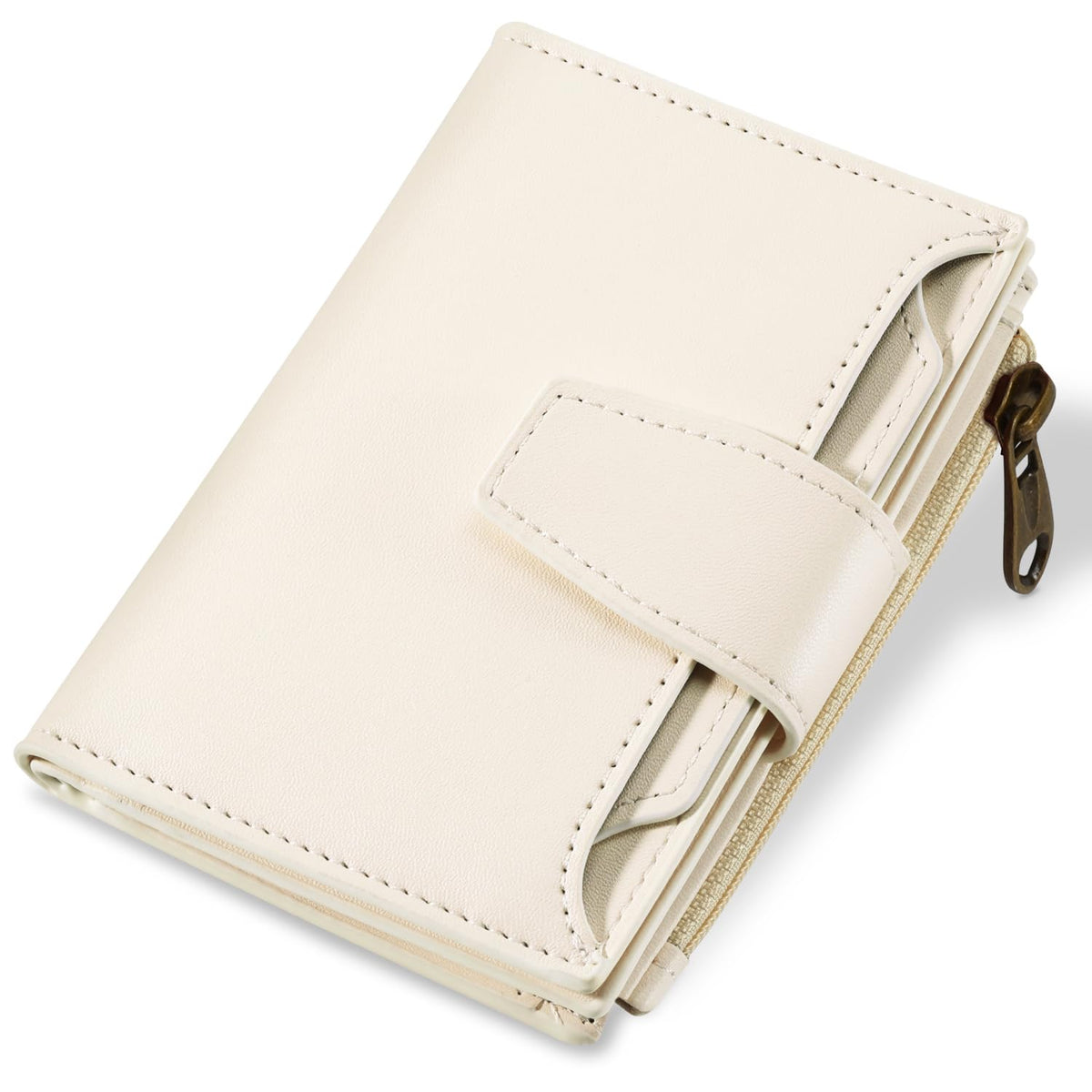 Women's Compact RFID Bifold Leather Wallet with ID Window