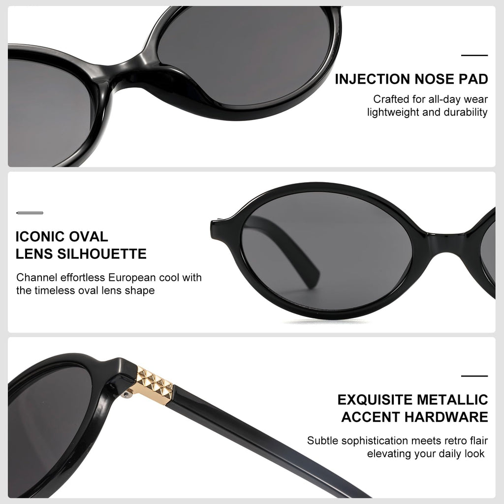 Women's Retro Oval Y2K Vintage Fashion Sunglasses