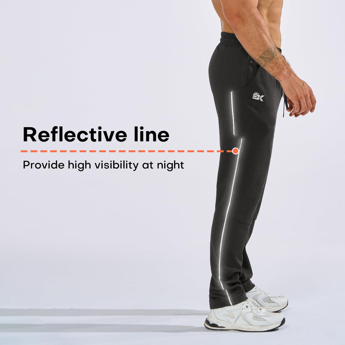 BROKIG Men's Warm Cotton Workout Jogger Sweatpants with Zip