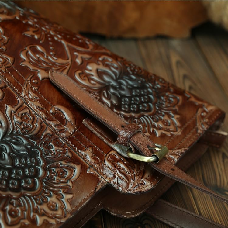 Women's Vintage Genuine Leather Western Tote Shoulder Bag
