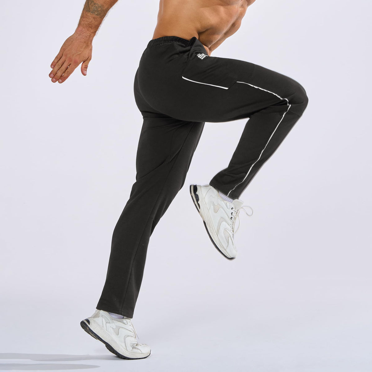 BROKIG Men's Warm Cotton Workout Jogger Sweatpants with Zip