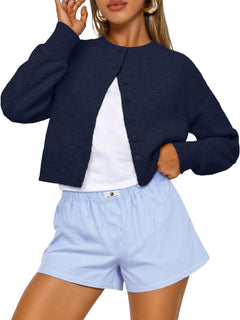 Trendy Queen Women's Cropped Fall Cardigan Sweater
