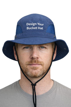 Unisex Custom Embroidered Mesh Bucket Hat Set
