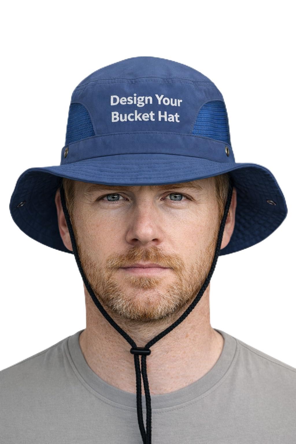 Unisex Custom Embroidered Mesh Bucket Hat Set