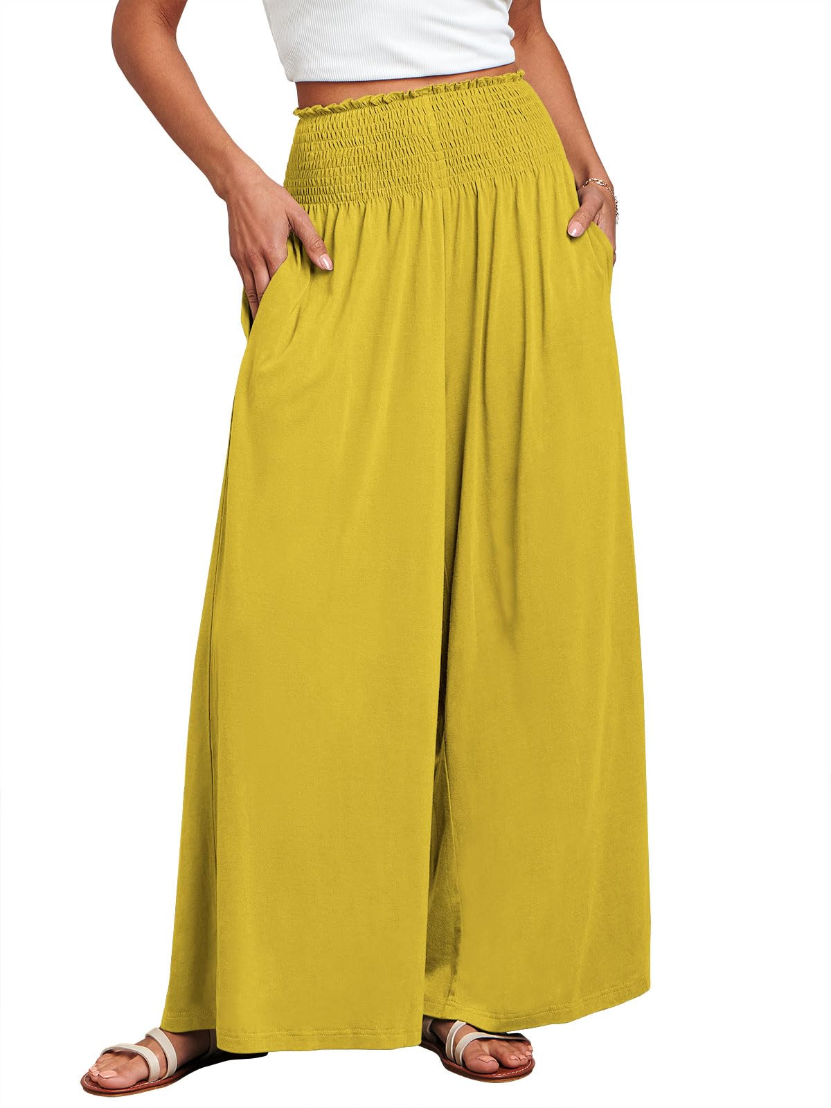ANRABESS Women's Casual Wide-Leg Palazzo Pants with Pockets