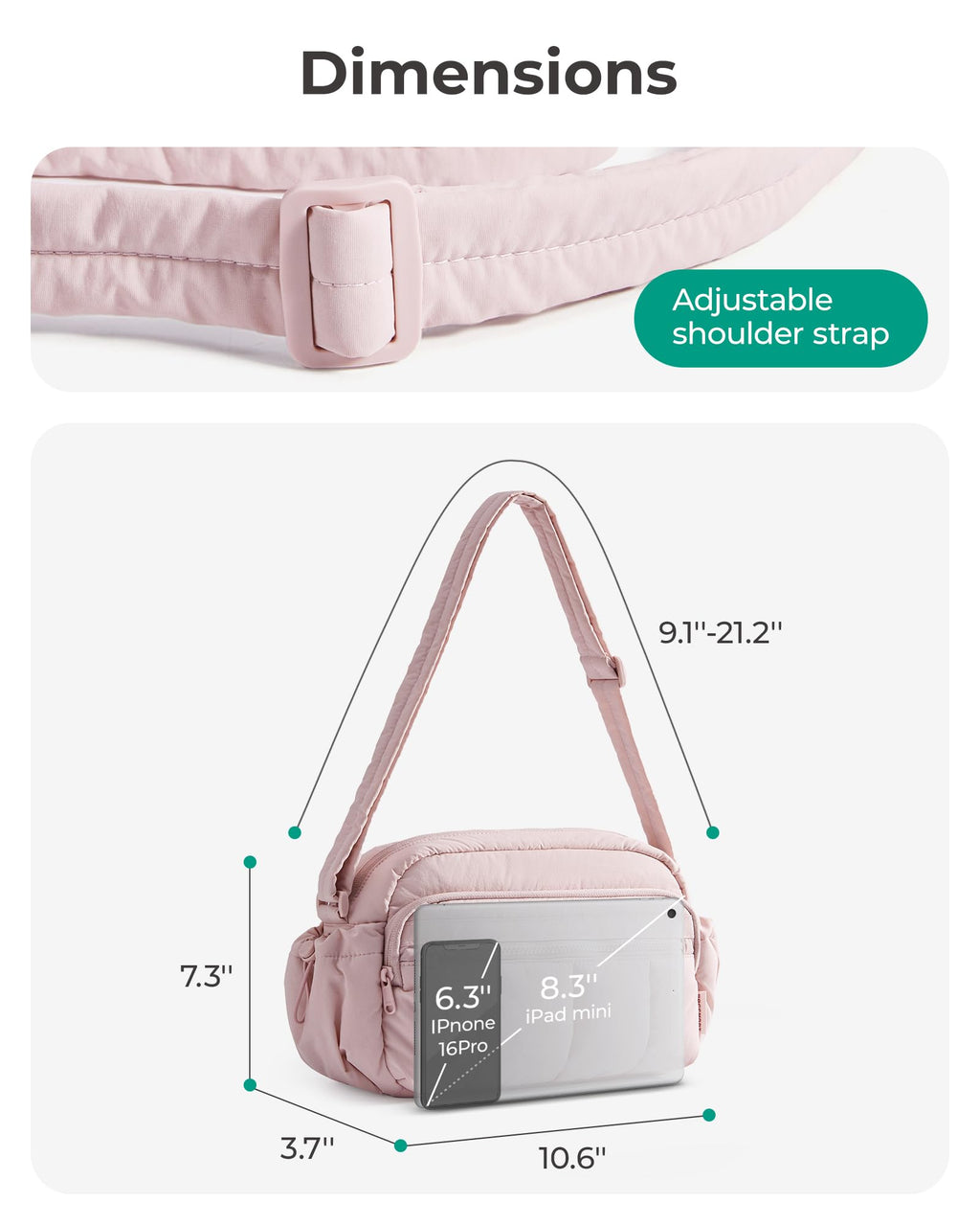 BAGSMART Women's Mini Travel Crossbody Purse Bag