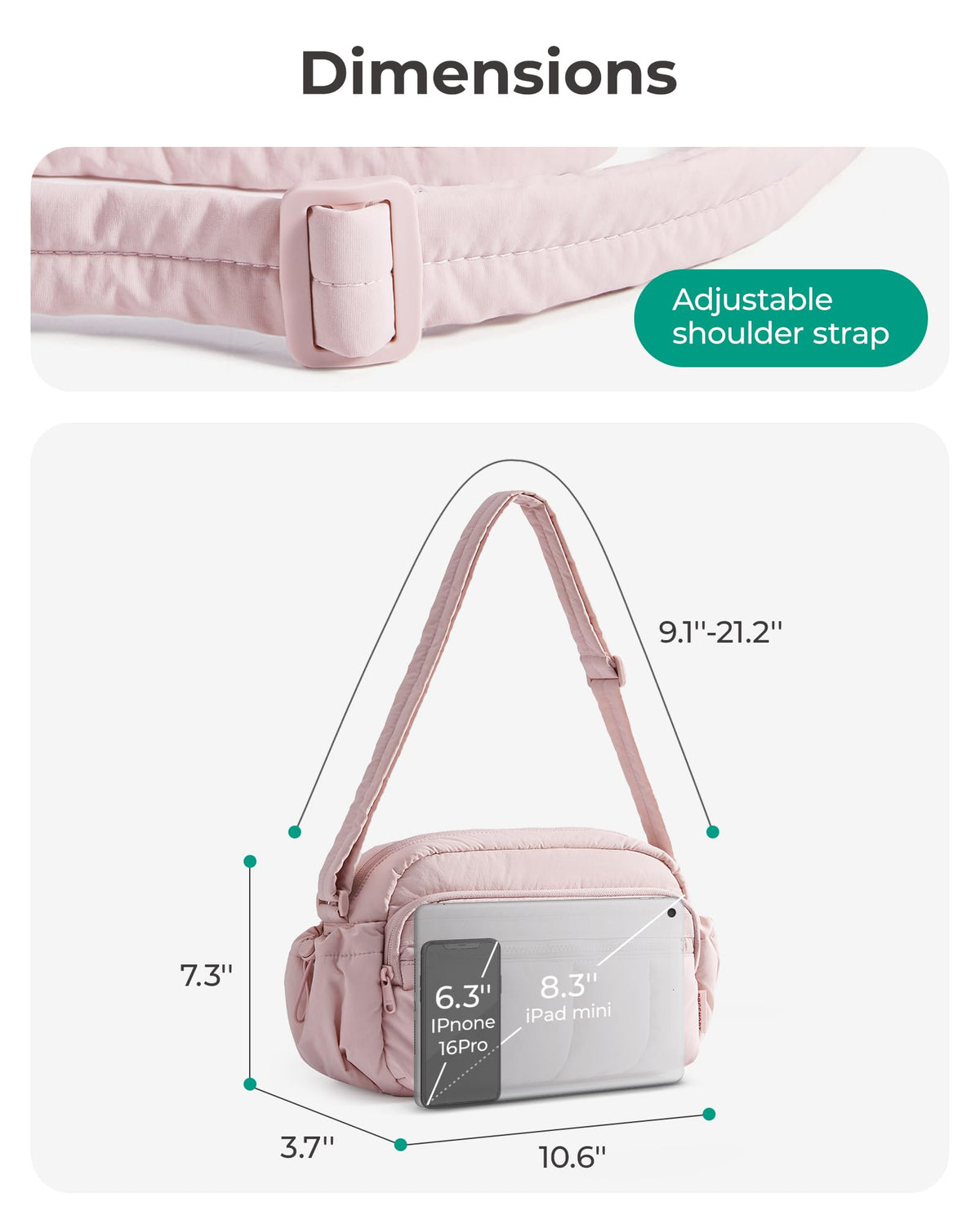 BAGSMART Women's Mini Travel Crossbody Purse Bag