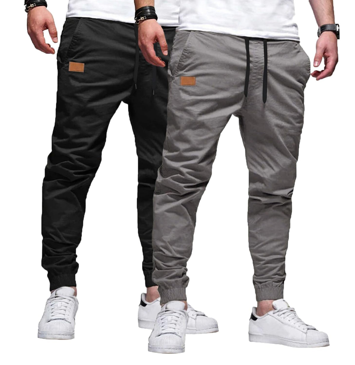 JMIERR Men's Cotton Stretch Twill Athletic Jogger Pants