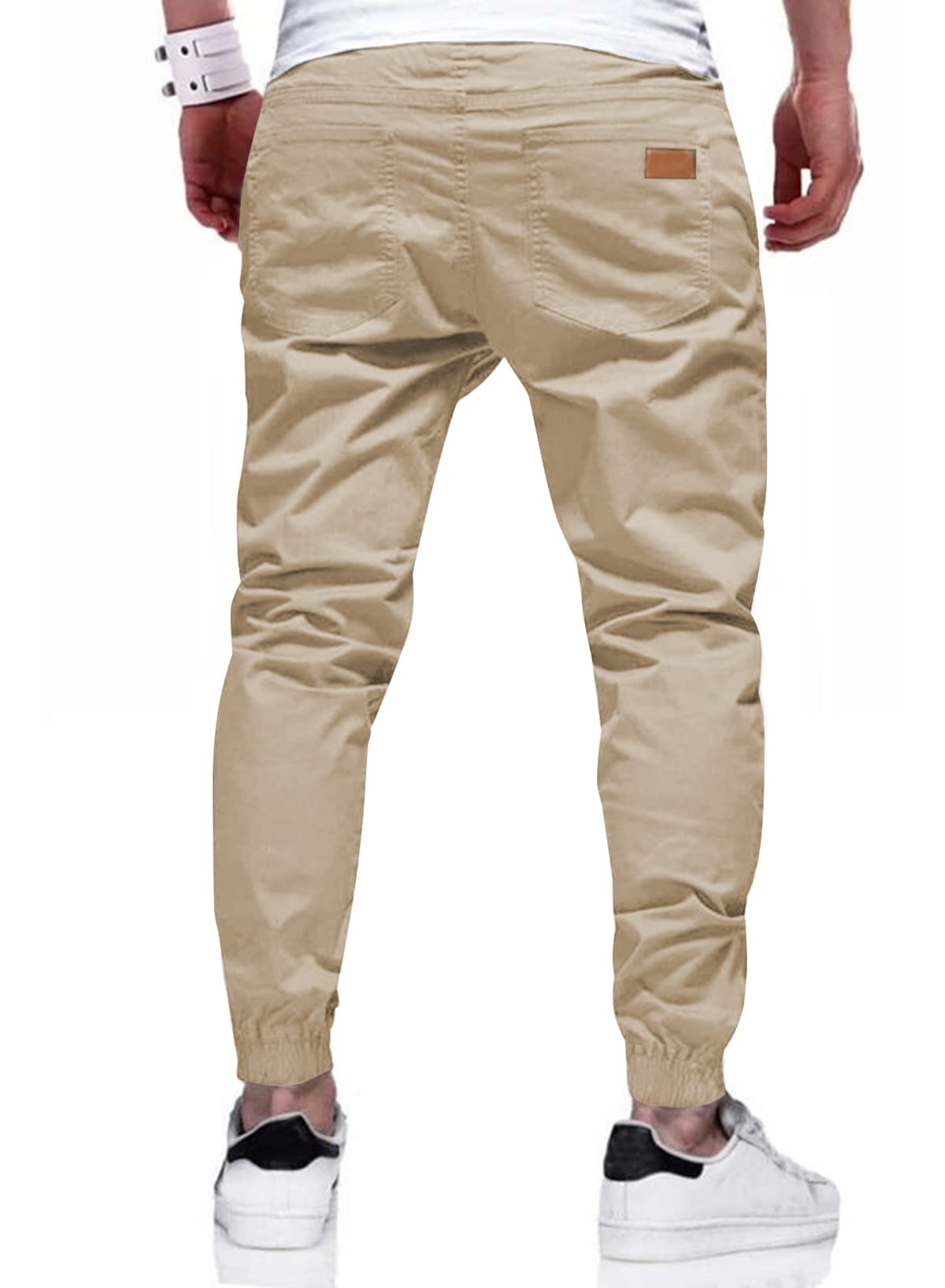 JMIERR Men's Cotton Stretch Twill Athletic Jogger Pants