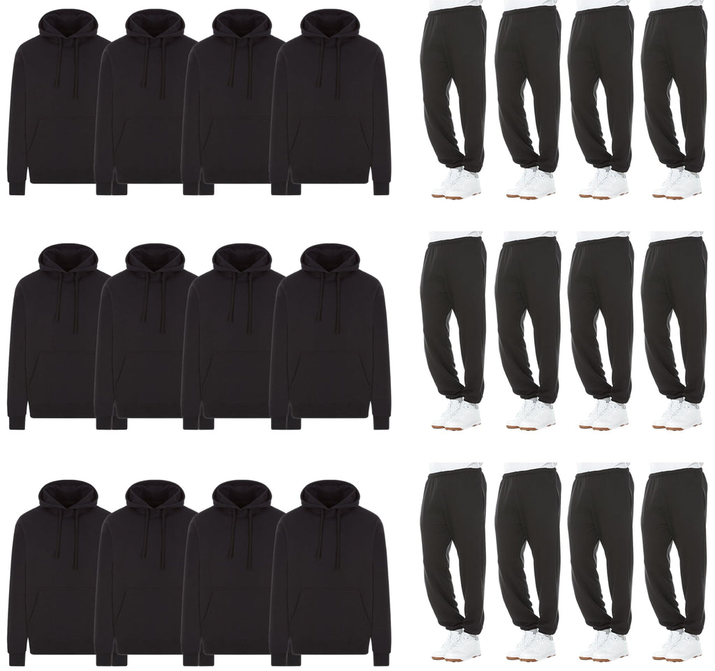 BILLIONHATS Men's Jogger Pants & Fleece Sweatshirts 24-Pack