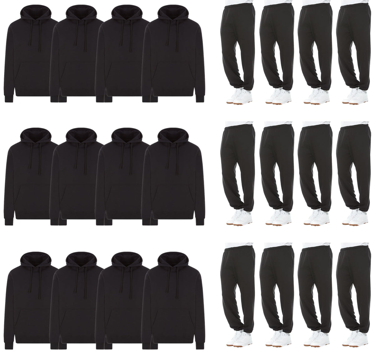 BILLIONHATS Men's Jogger Pants & Fleece Sweatshirts 24-Pack