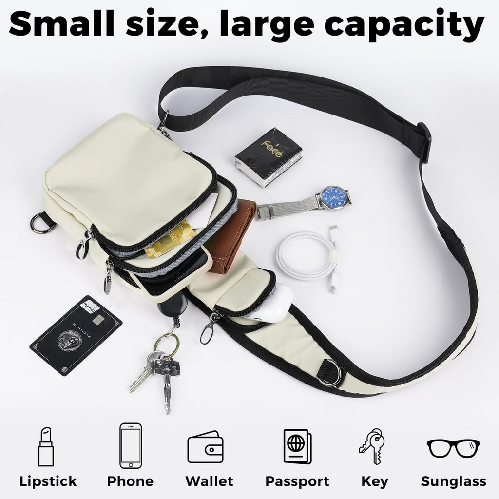 VADOO Unisex RFID Water-Resistant Crossbody Sling Bag