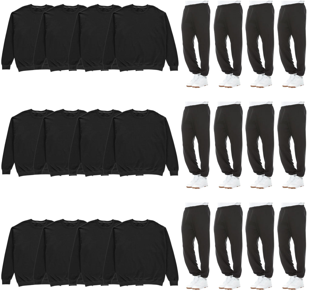 BILLIONHATS Men's Jogger Pants & Fleece Sweatshirts 24-Pack