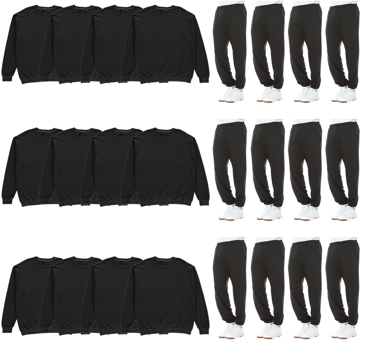 BILLIONHATS Men's Jogger Pants & Fleece Sweatshirts 24-Pack