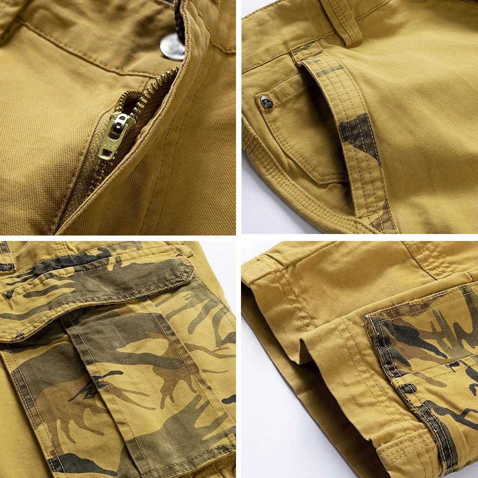 Men's Casual Cotton Cargo Jogger Shorts with Loose Fit
