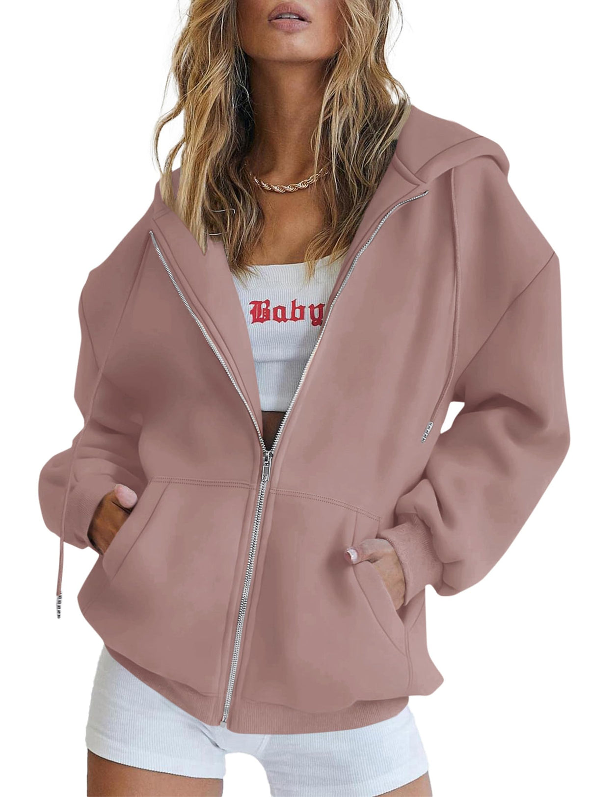PRETTYGARDEN Women's Fall Zip-Up Hoodie Sweatshirt