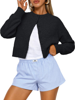 Trendy Queen Women's Cropped Fall Cardigan Sweater