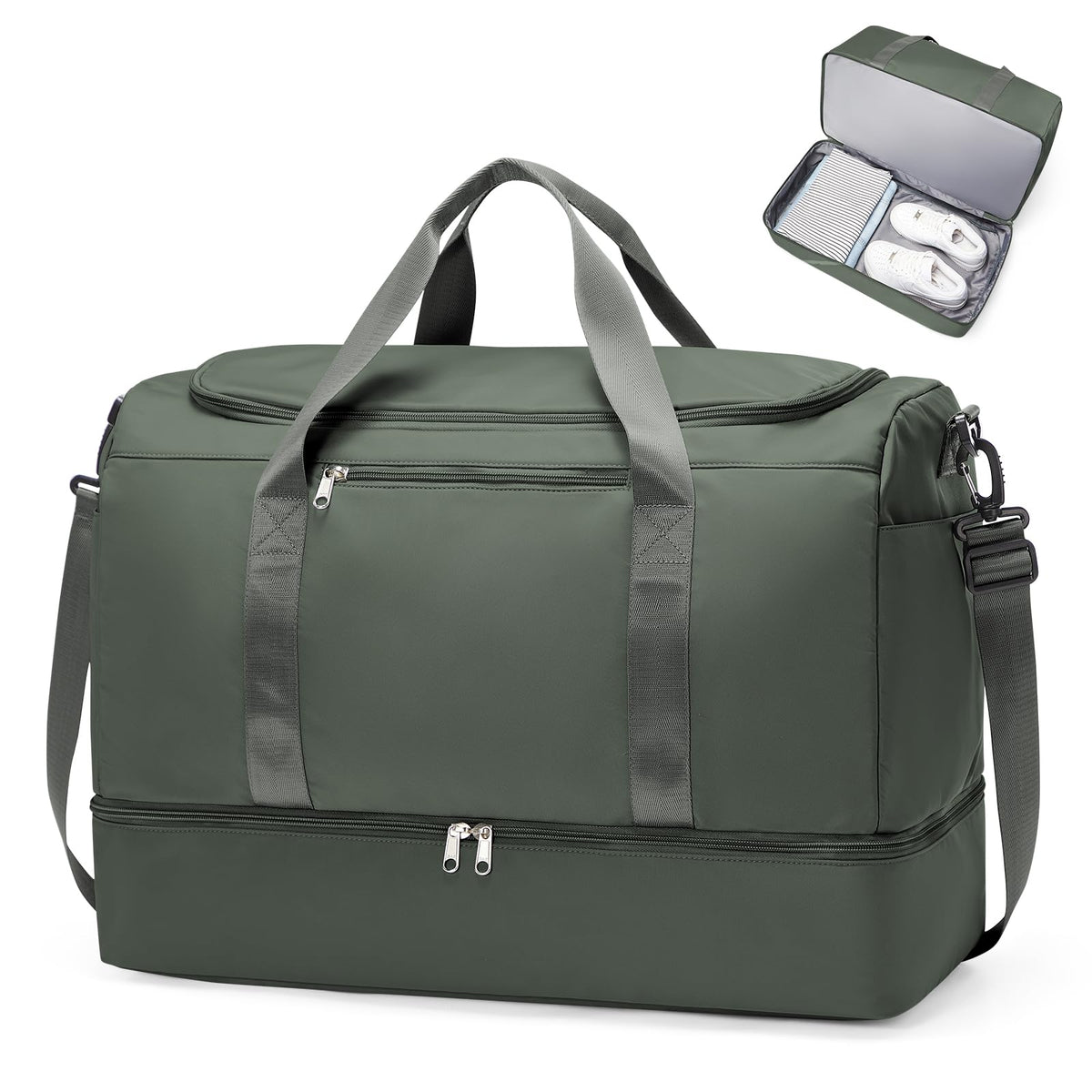 Women's Large Weekender Duffle Bag with Shoe Compartment