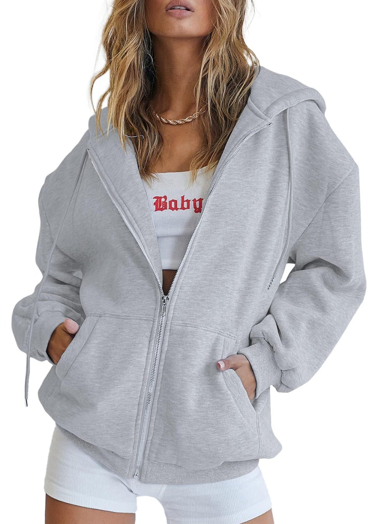 PRETTYGARDEN Women's Fall Zip-Up Hoodie Sweatshirt