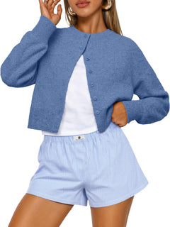 Trendy Queen Women's Cropped Fall Cardigan Sweater