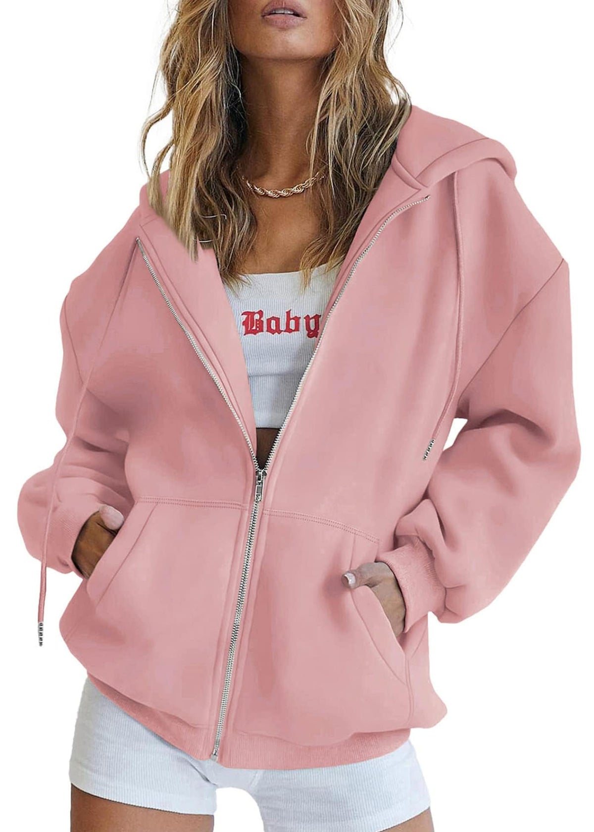 PRETTYGARDEN Women's Fall Zip-Up Hoodie Sweatshirt