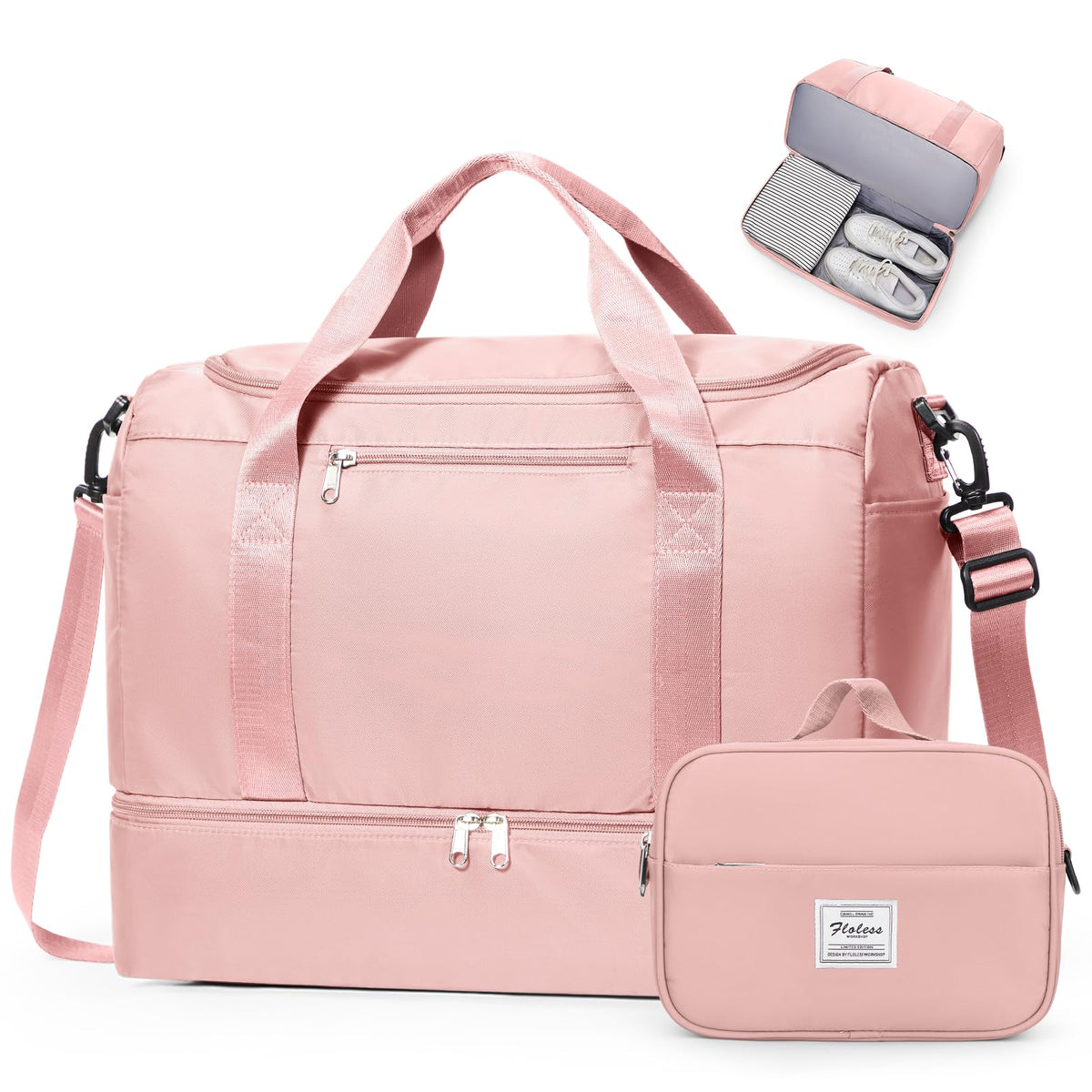 Women's Large Weekender Duffle Bag with Shoe Compartment