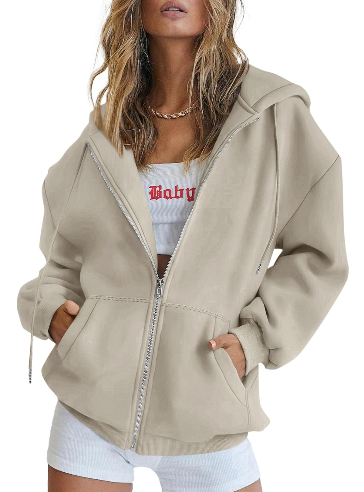 PRETTYGARDEN Women's Fall Zip-Up Hoodie Sweatshirt