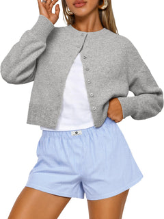 Trendy Queen Women's Cropped Fall Cardigan Sweater