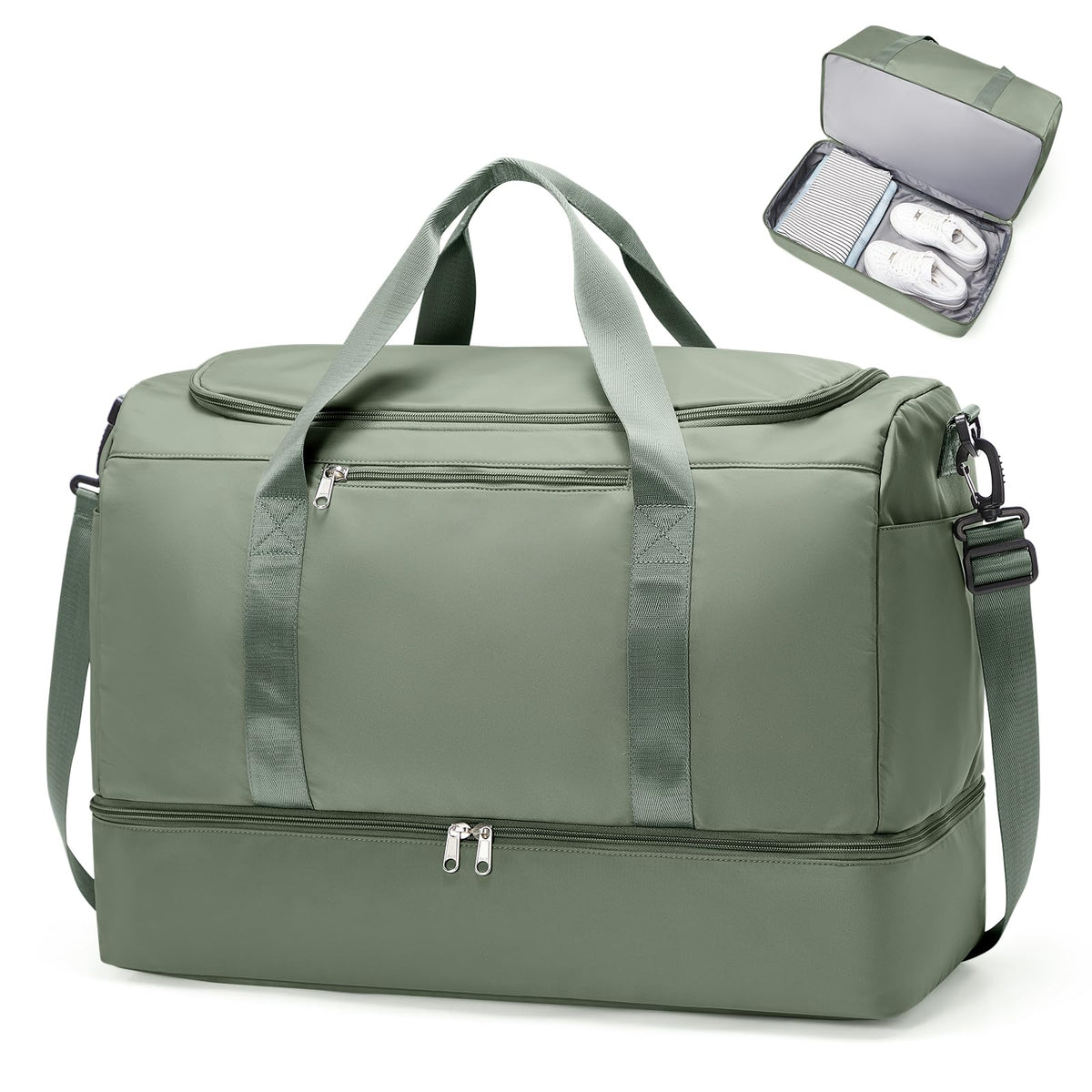 Women's Large Weekender Duffle Bag with Shoe Compartment