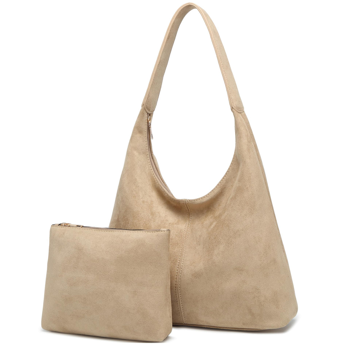 Women's Slouchy Suede Crescent Hobo Shoulder Bag