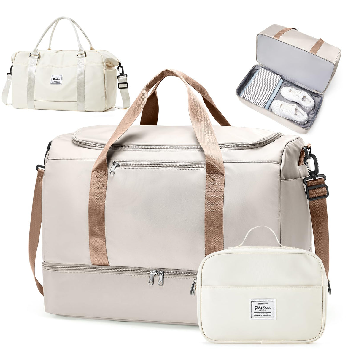 Women's Large Weekender Duffle Bag with Shoe Compartment