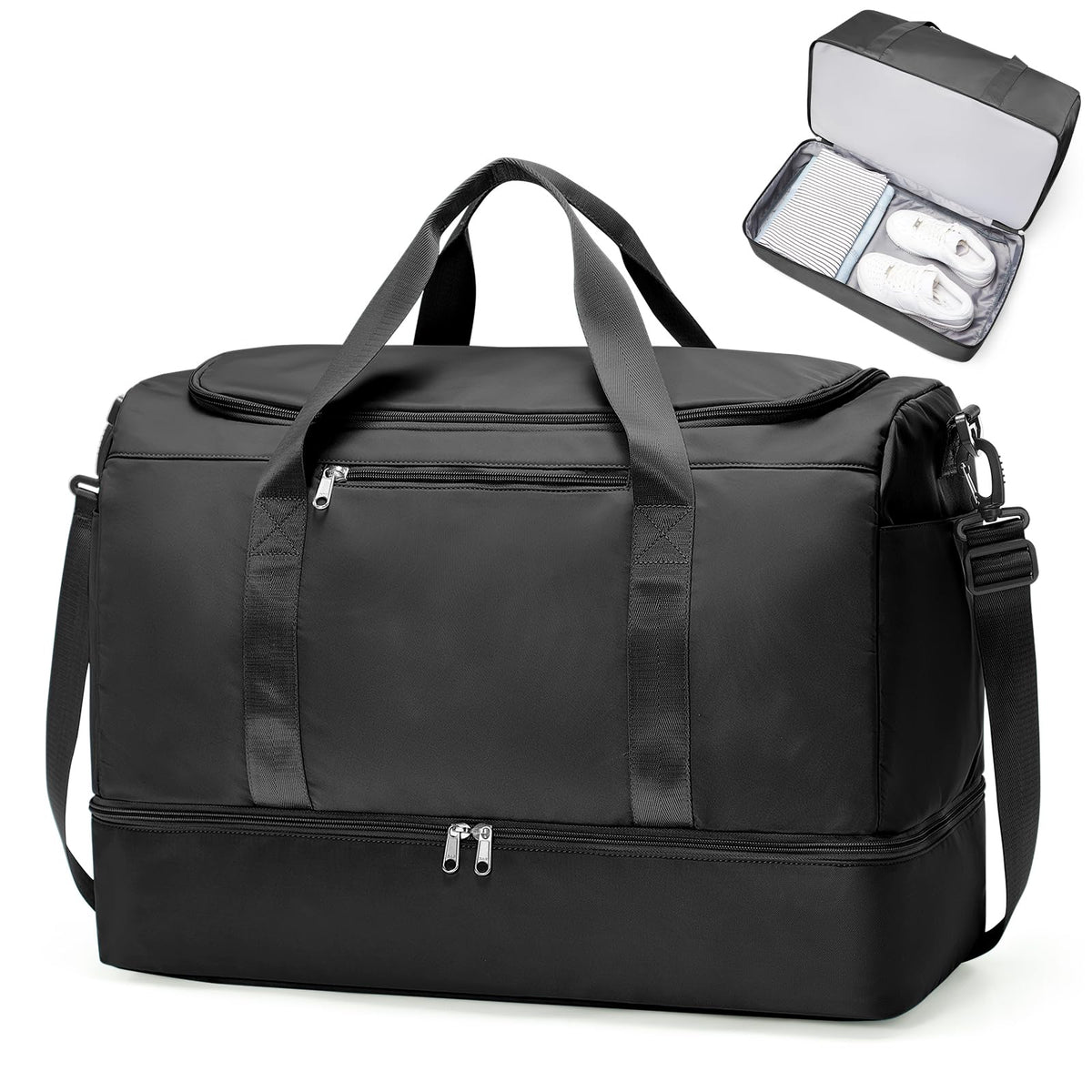 Women's Large Weekender Duffle Bag with Shoe Compartment