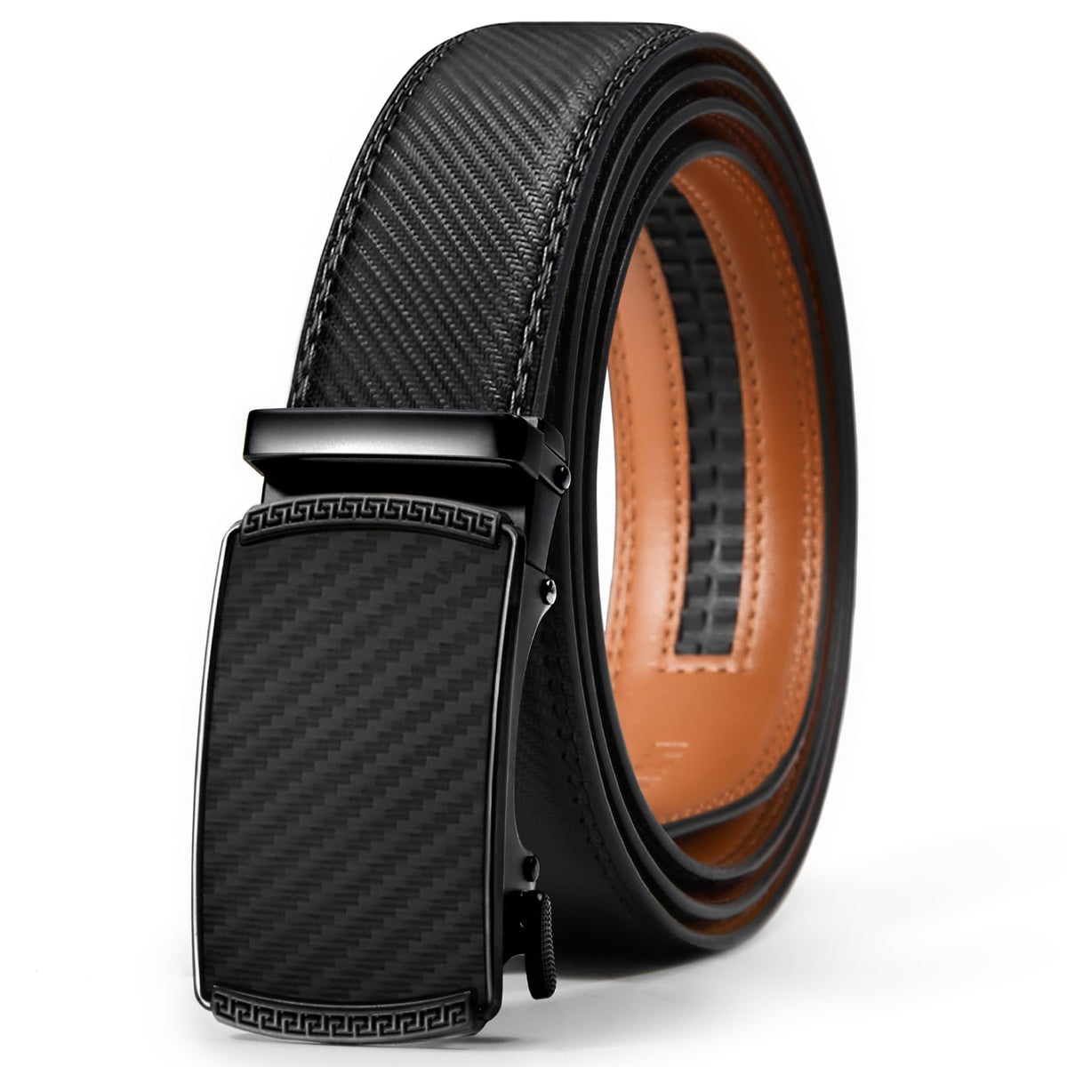 Men's Leather Ratchet Belt for Dress and Casual Wear