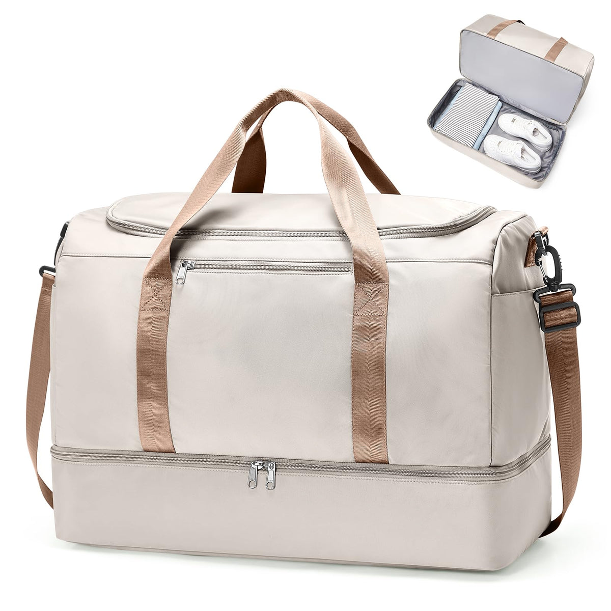 Women's Large Weekender Duffle Bag with Shoe Compartment