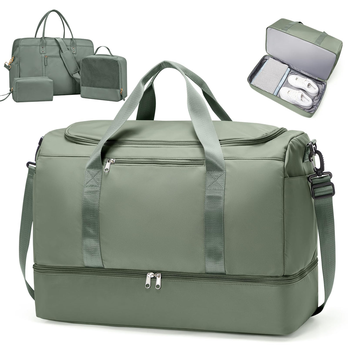 Women's Large Weekender Duffle Bag with Shoe Compartment