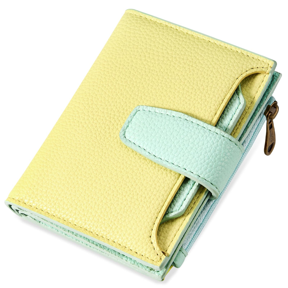 Women's Compact RFID Bifold Leather Wallet with ID Window