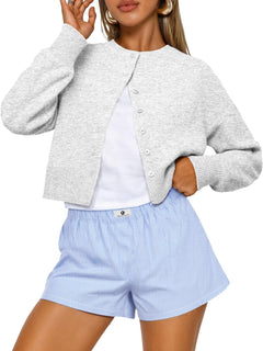 Trendy Queen Women's Cropped Fall Cardigan Sweater