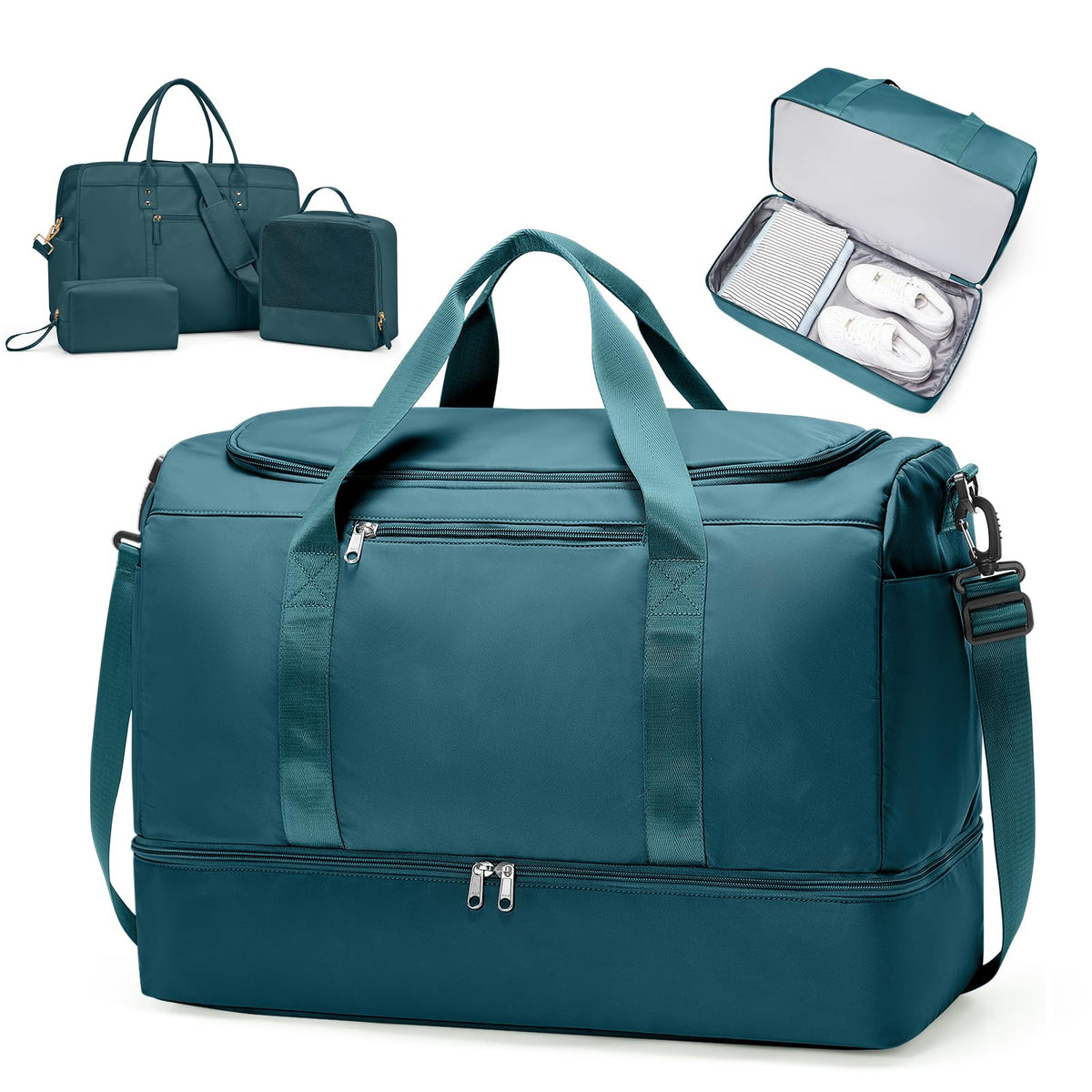 Women's Large Weekender Duffle Bag with Shoe Compartment