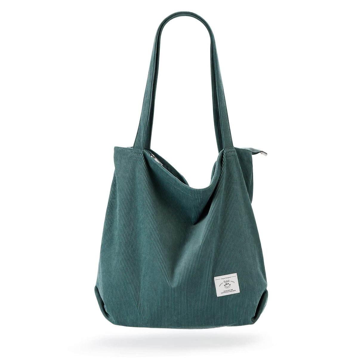 KALIDI Women's Large Corduroy Zipper Tote Shoulder Bag