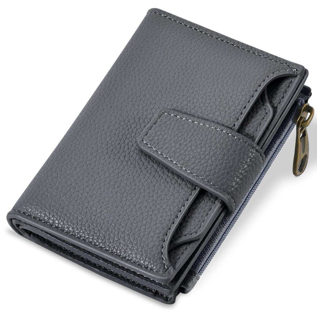 Women's Compact RFID Bifold Leather Wallet with ID Window
