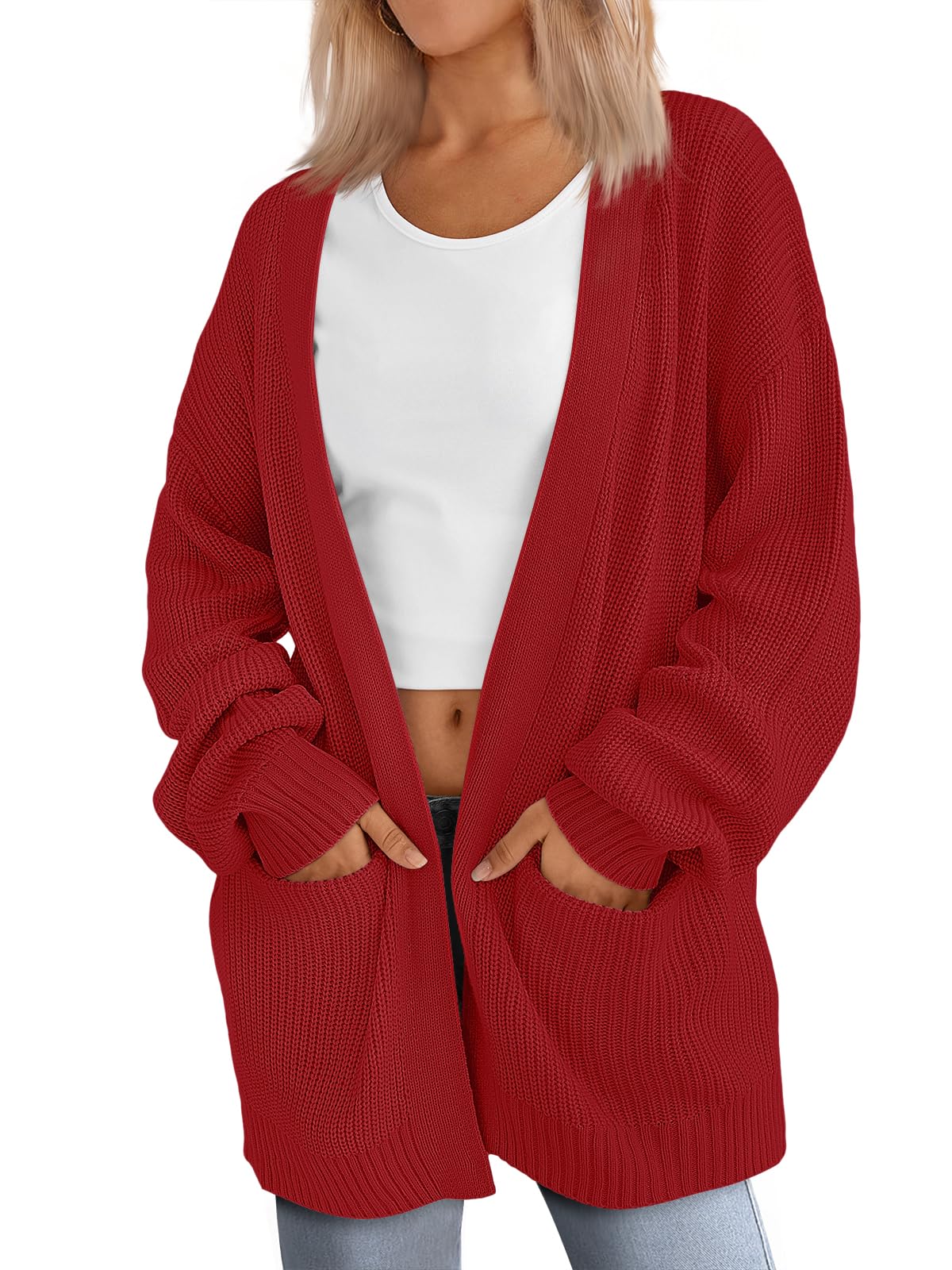 LILLUSORY Women's Oversized Fall Cardigan Sweater