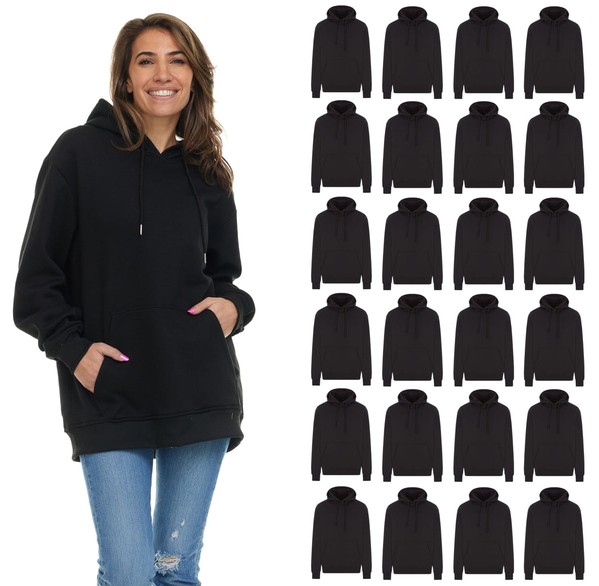 BILLIONHATS Women's Oversized Cotton Blend Hoodie Pack