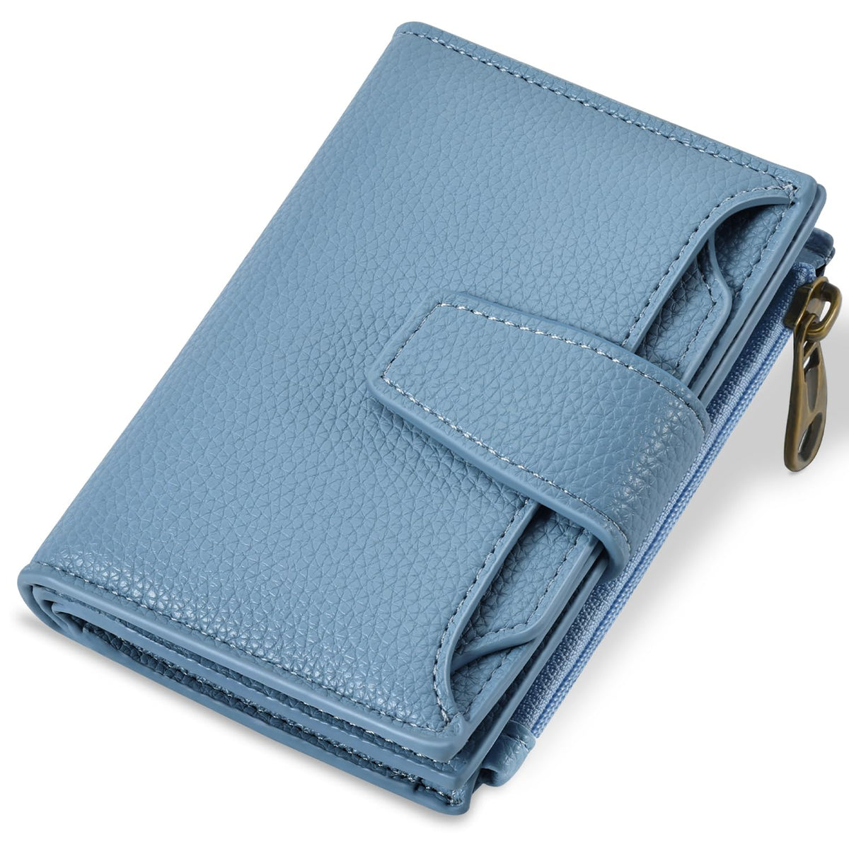 Women's Compact RFID Bifold Leather Wallet with ID Window