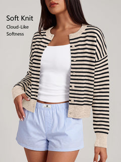 Trendy Queen Women's Cropped Fall Cardigan Sweater
