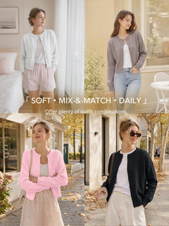 Trendy Queen Women's Cropped Fall Cardigan Sweater