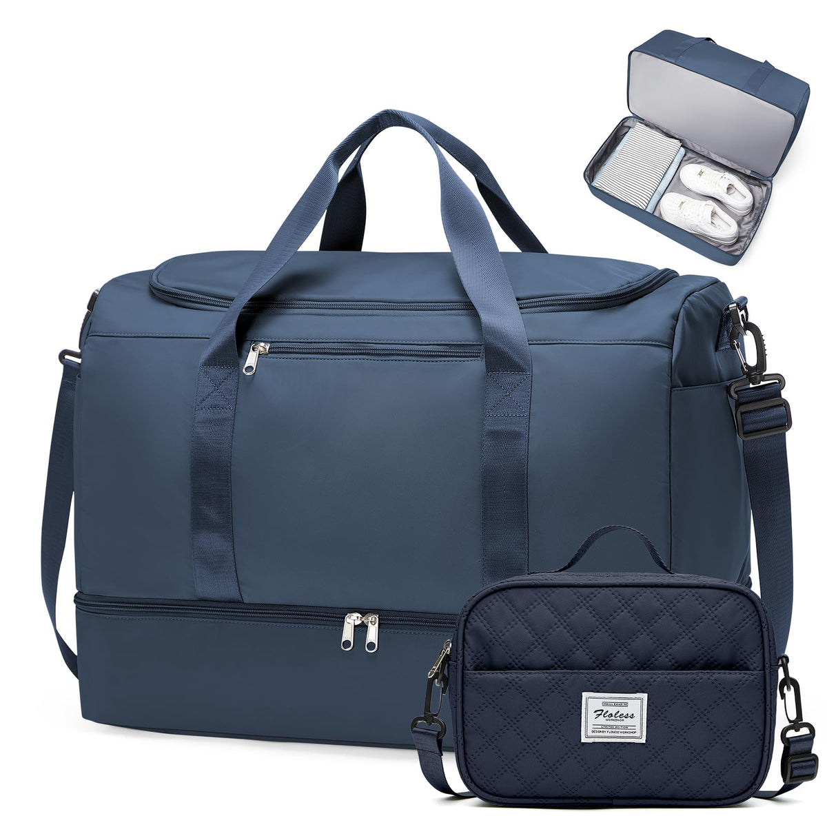 Women's Large Weekender Duffle Bag with Shoe Compartment