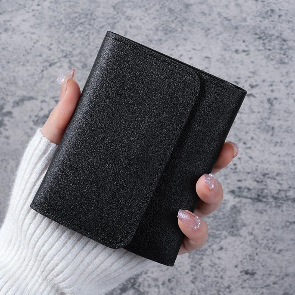 Women's Tri-Fold Multi-Card Compact Wallet - Black