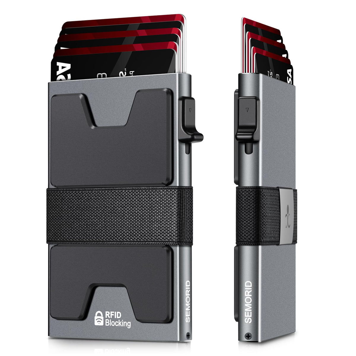 Men's Slim RFID Aluminum Pop-Up Card Holder Wallet